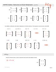 2 Answers to Adding Subtracting and Multiplying a Matrix by a