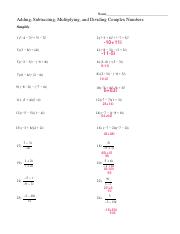 Math 1094 Adding and Subtracting Complex Numbers homework