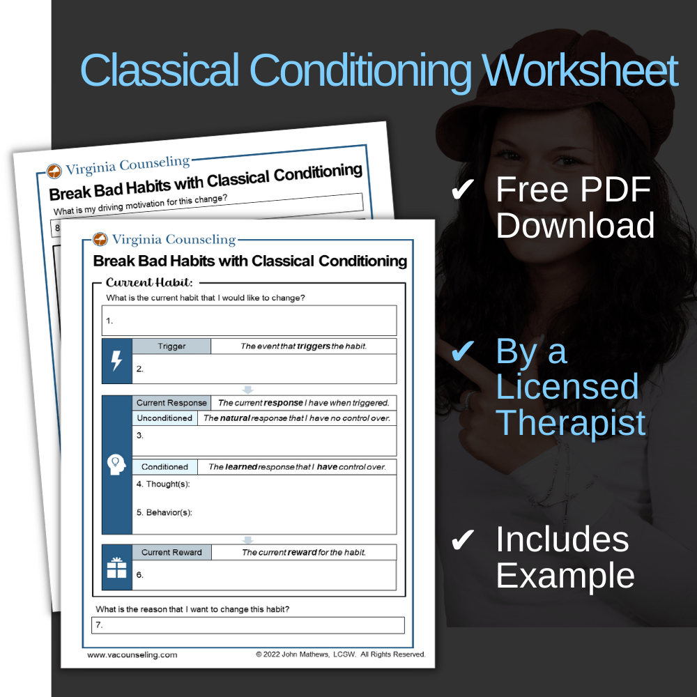 Free) Classical Conditioning Worksheet to Break Bad Habits - Worksheets