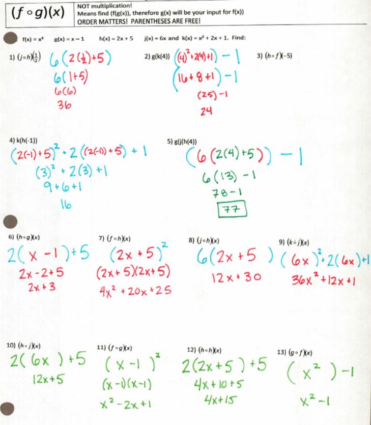 composite functions – Insert Clever Math Pun Here - Worksheets Library