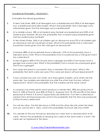 Conditional Probability Worksheets - Worksheets Library