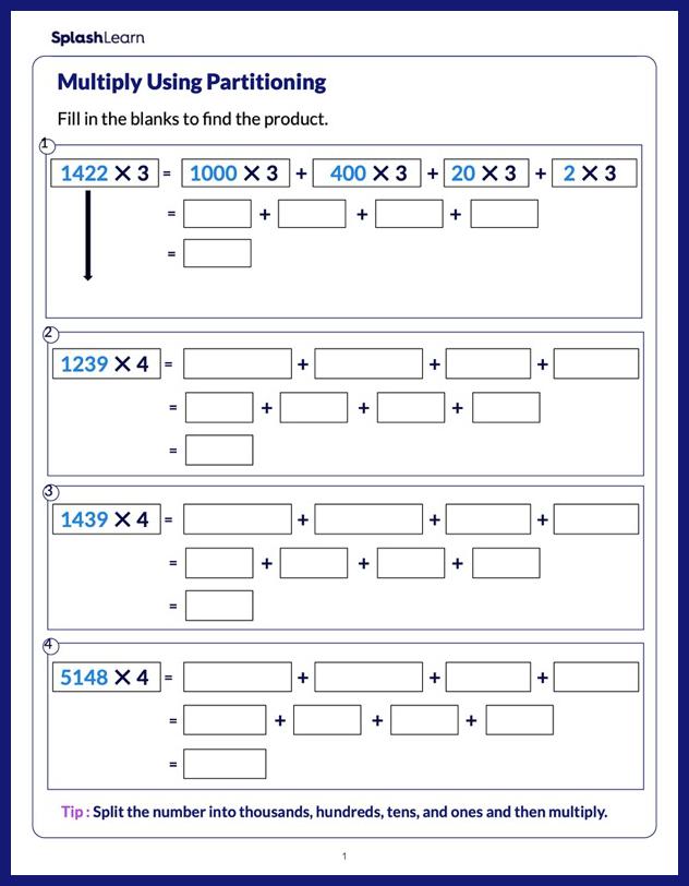 Expanded notation and Place Value of 4 digit numbers using