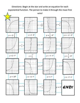 Exponential Functions - Maze Activity | Exponential functions