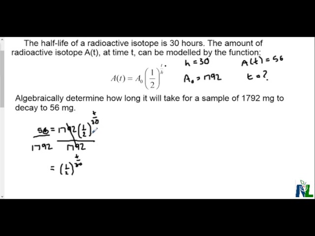 Exponential word problem involving half life - Worksheets Library