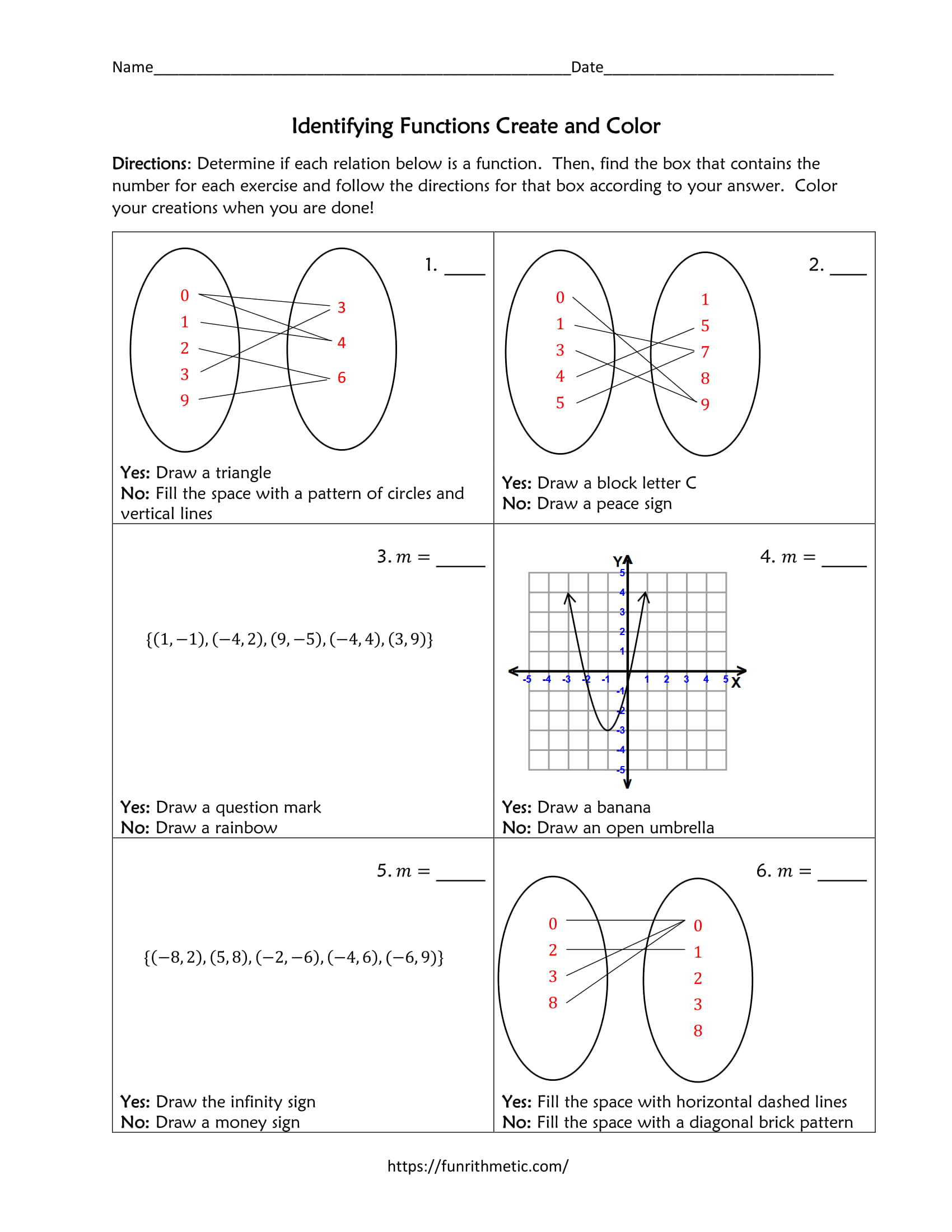 Mapping Diagram | Mapping Function | Mapping Diagram Worksheet