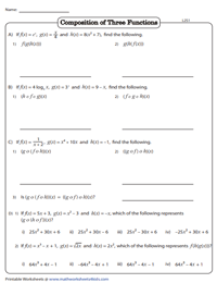 Composition of Functions Worksheets - Worksheets Library