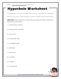 Hyperbole Worksheets - Worksheets Library