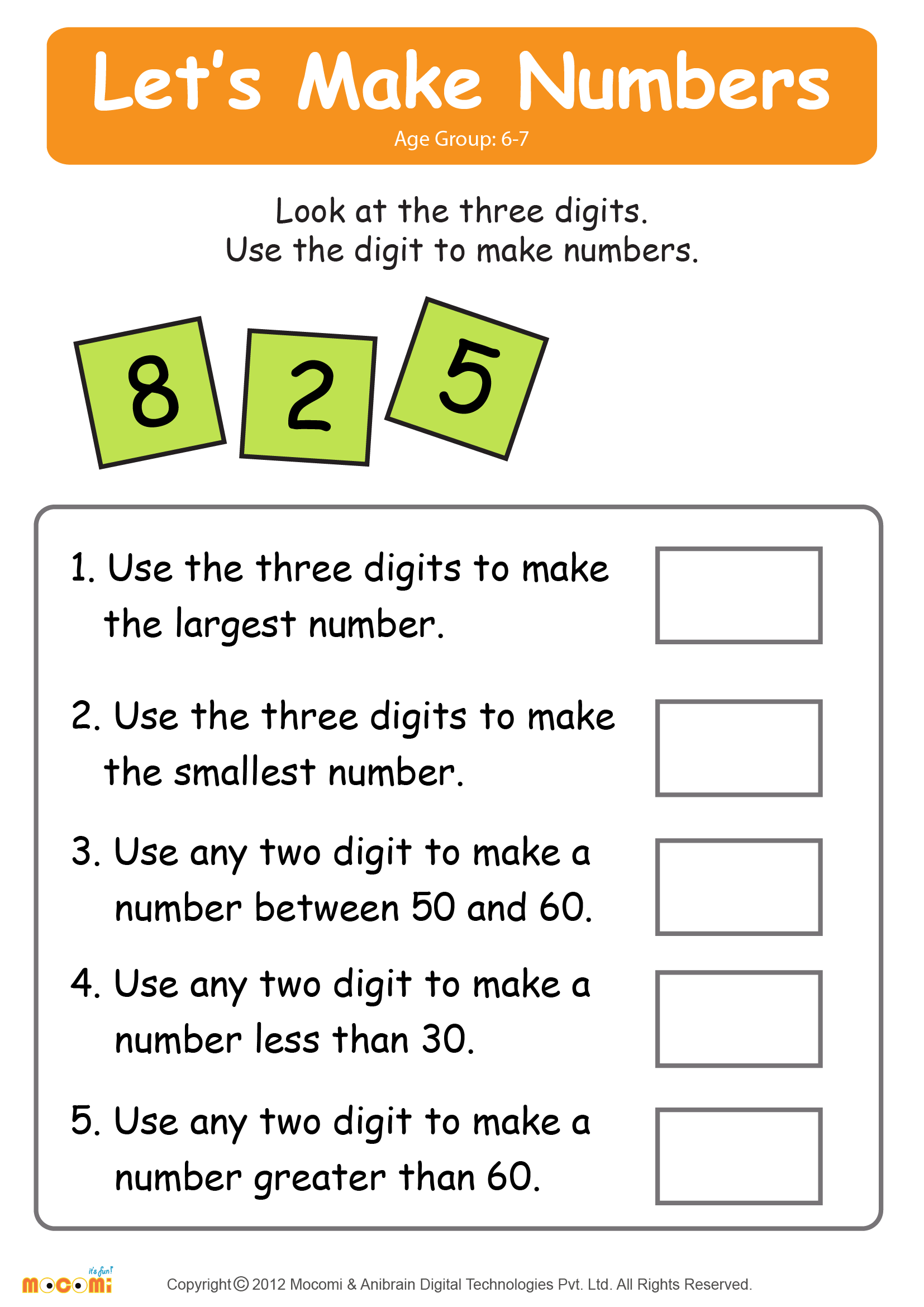 Make Numbers Worksheet 01 Math for Kids Worksheets Library