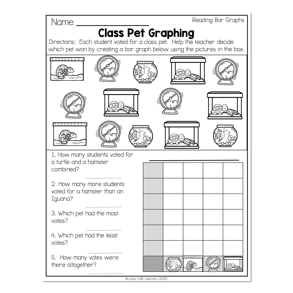 2nd Grade Math Worksheets Data and Graphing Reading Graphs