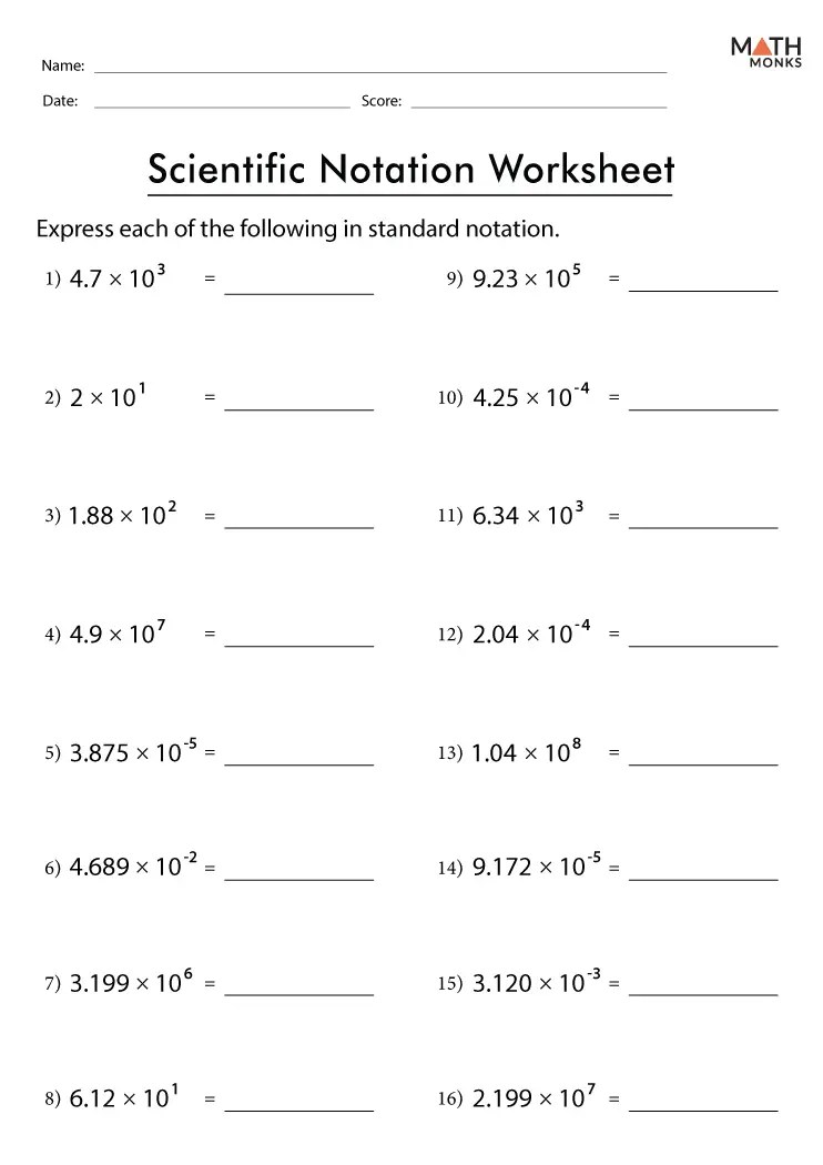 Scientific Notation Worksheets Math Monks Worksheets Library