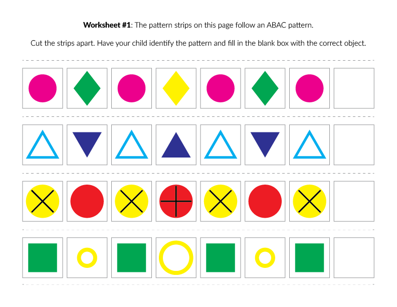 Free pattern completion worksheet 1st, Download Free pattern completion