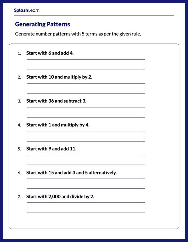 Free pattern math worksheet grade 2, Download Free pattern math