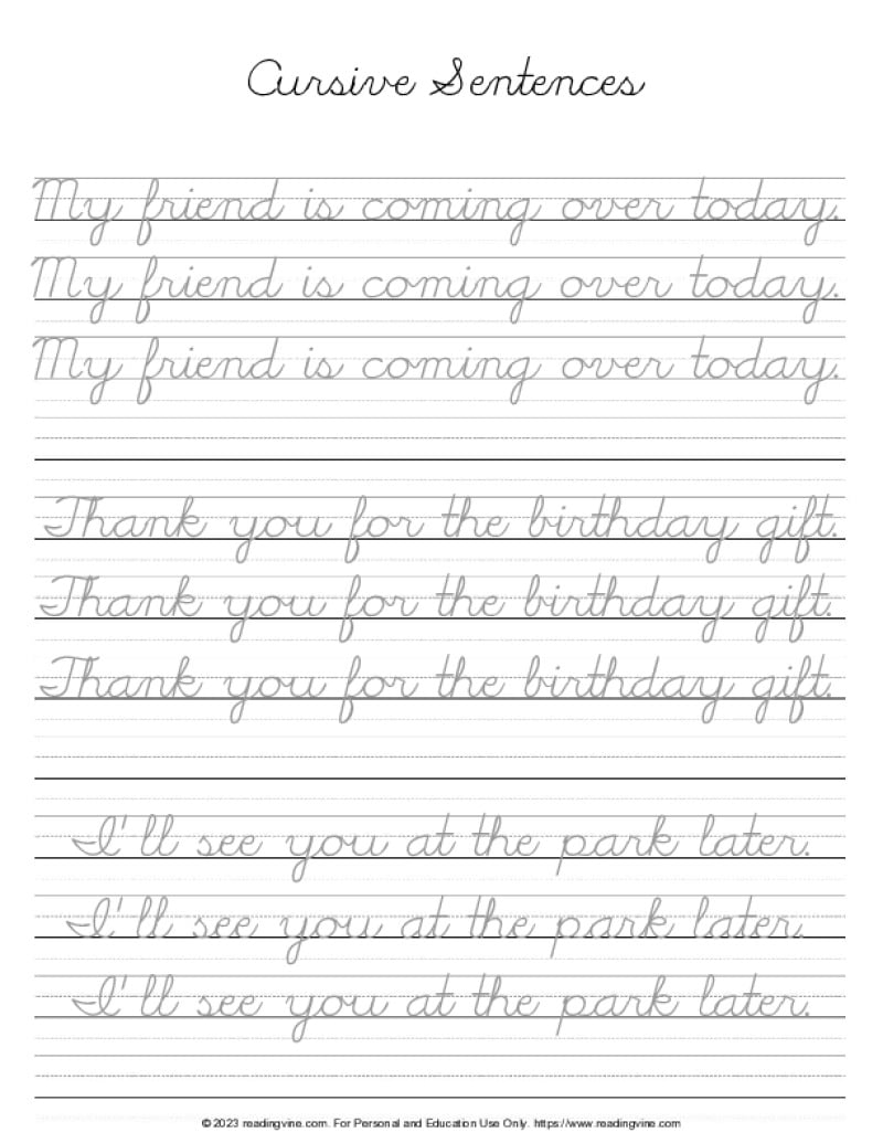 Cursive Handwriting Worksheets | Cursive Letters Worksheet - Worksheets