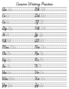 Cursive Letters A-Z - Free Printable Worksheets - K12reader