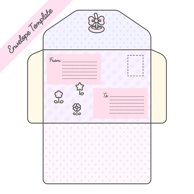 Premium Vector | Cute envelope template - Worksheets Library
