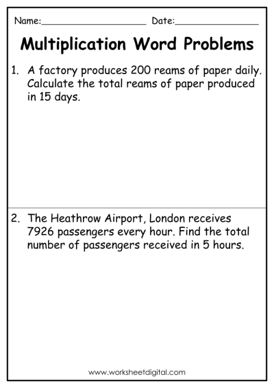 Multiplication Sums - Worksheet Digital - Worksheets Library