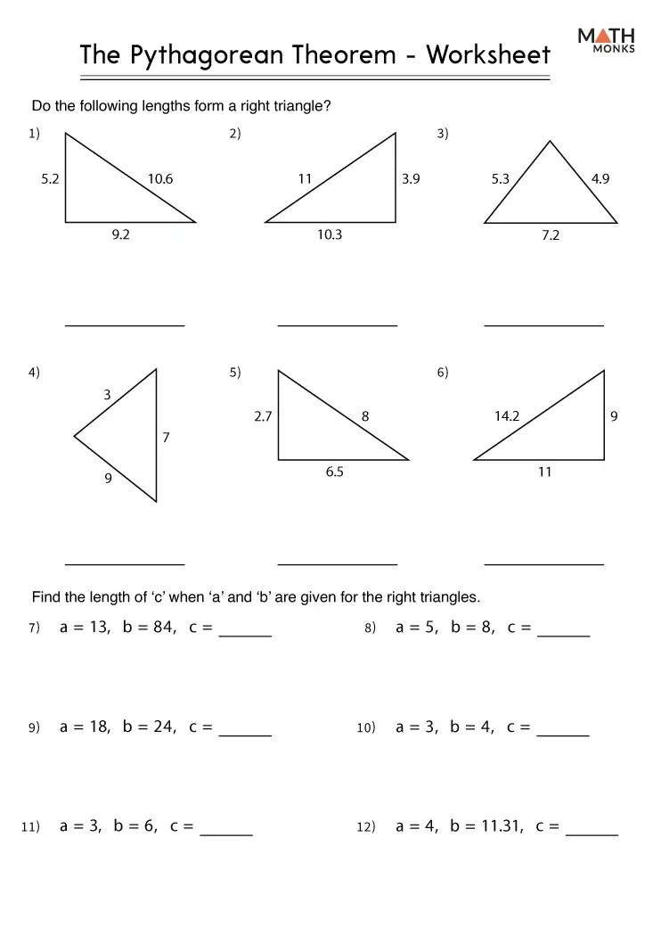 Pythagorean Theorem Worksheets Math Monks Worksheets Library