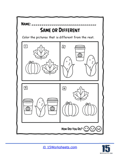 Same And Different Worksheet by Magic Learning with Mako | TPT