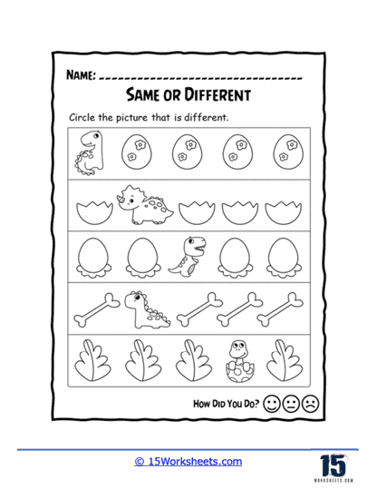 Same and Different – Shapes – One Worksheet / FREE Printable