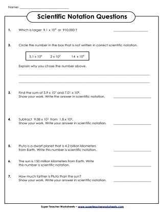 Scientific Notation Worksheets - Worksheets Library