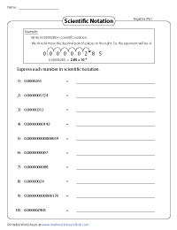 Scientific Notation Worksheets - Worksheets Library