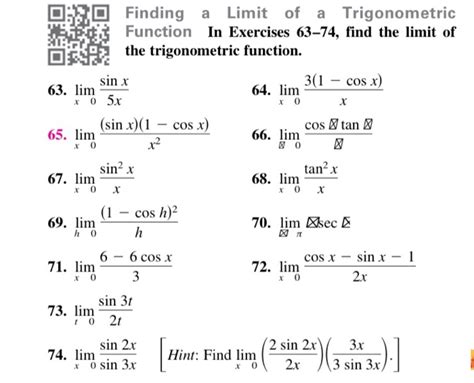Limits With Trig Functions Worksheet - Worksheets Library