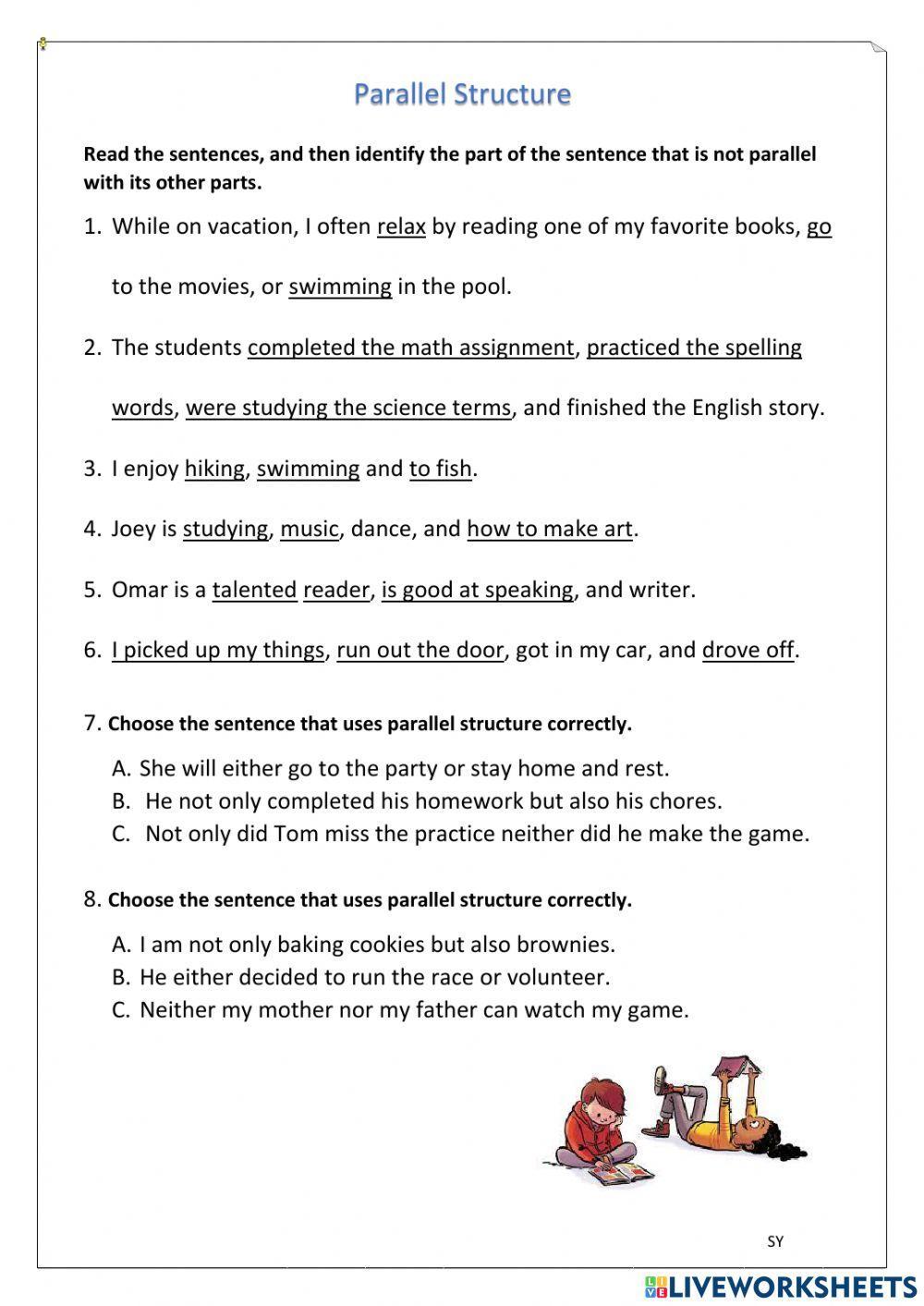 Parallel Structures Answers PDF Worksheets Library