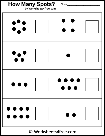 Free Number Worksheet - Count the Dots - Worksheets4Free
