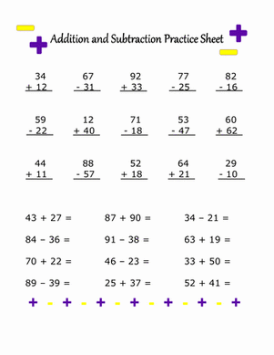 Math Addition Subtraction Worksheets - Worksheet School