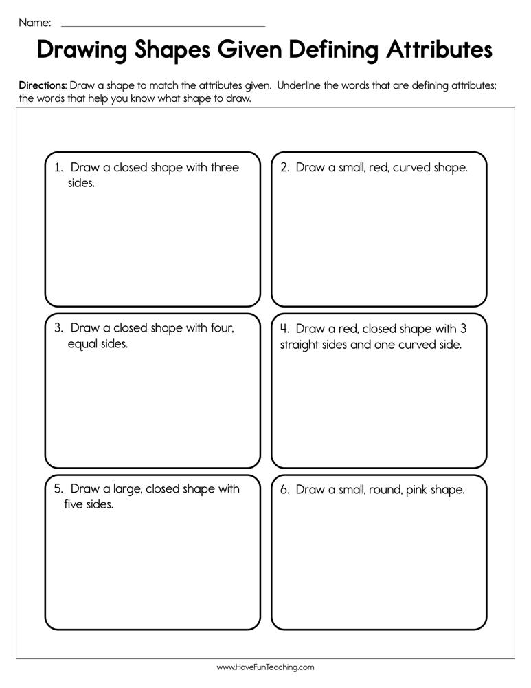 Drawing Attributes Worksheets - WorksheetsCity