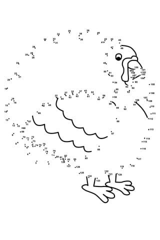 Turkey Dot To Dot Worksheets - WorksheetsCity