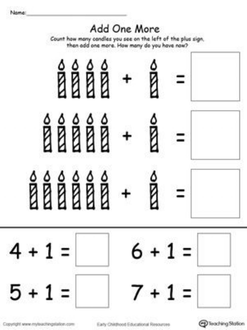 Adding One Using Pictures Worksheets WorksheetsCity