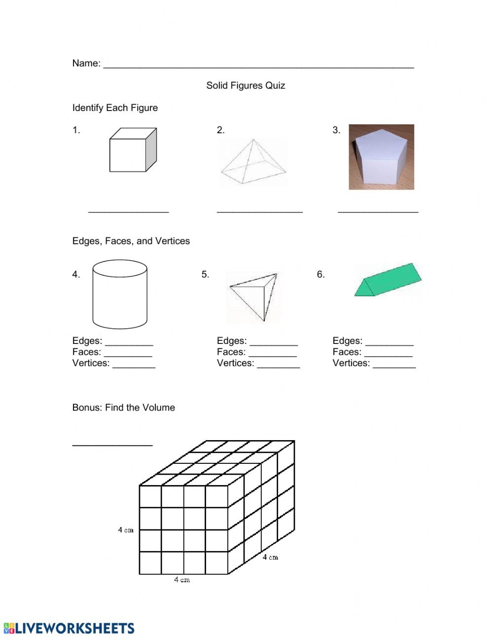 Volume Of 3D Shapes Worksheets WorksheetsCity
