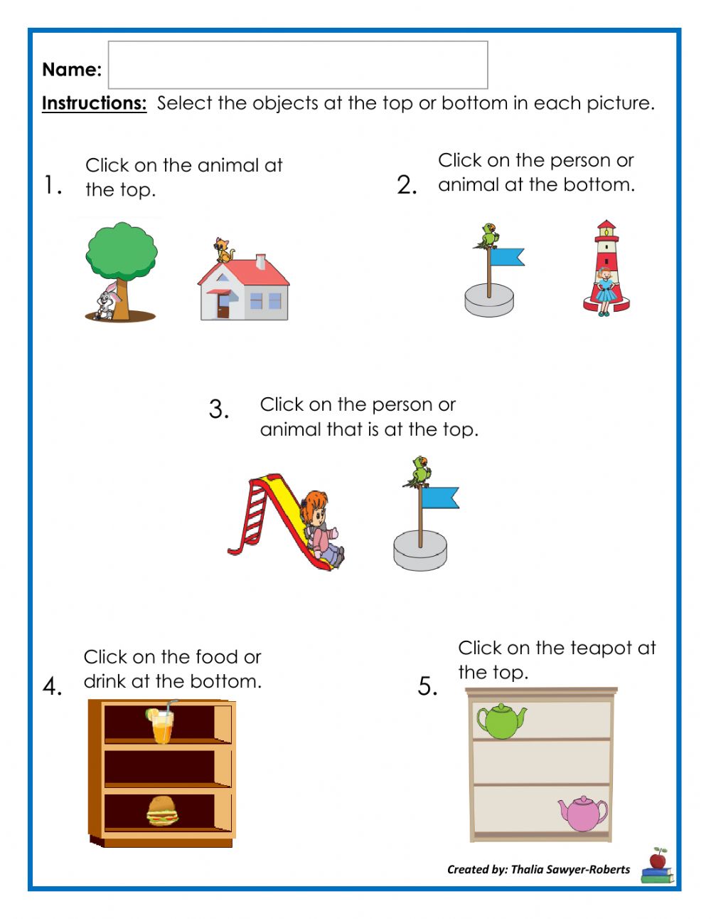Top Or Bottom Pictures Worksheets WorksheetsCity