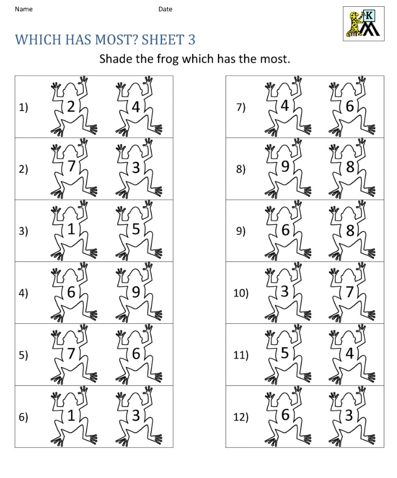 Compare Numbers Kindergarten Worksheets Printable - Kindergarten Worksheets