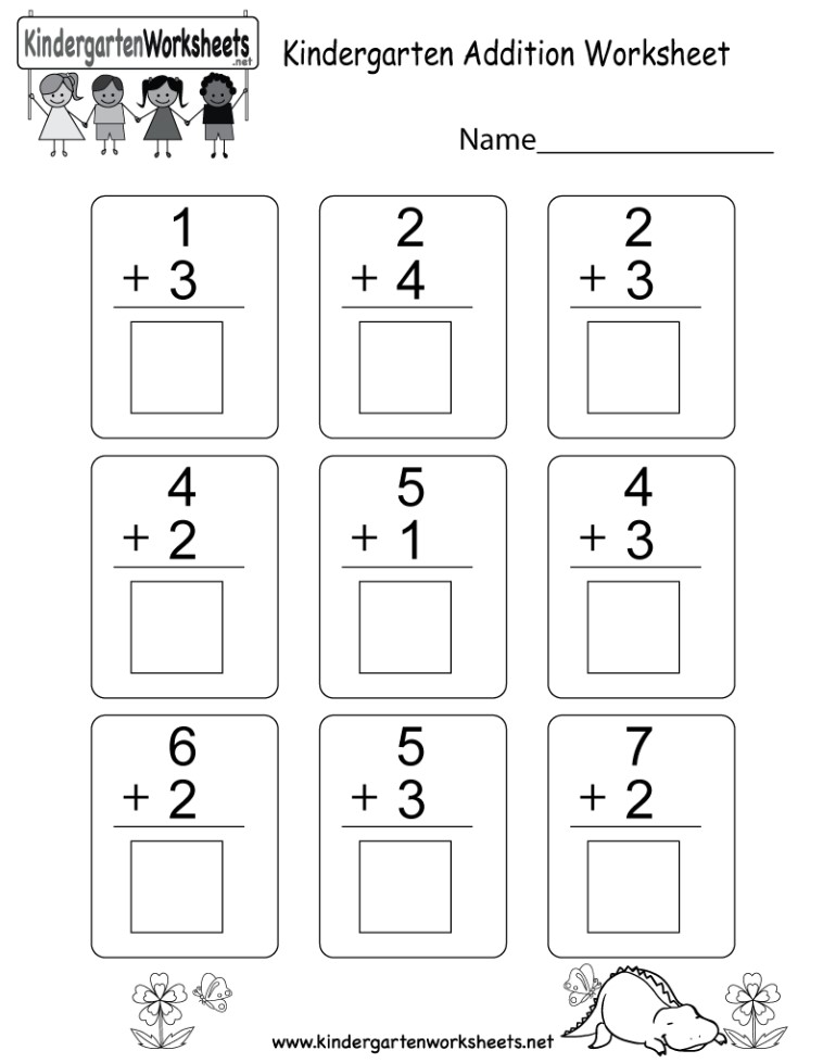 Kindergarten Worksheets Math Addition Free - Kindergarten Worksheets
