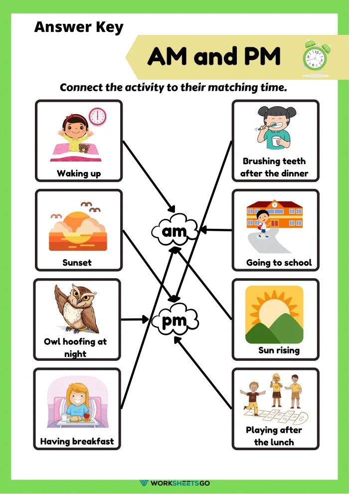 AM & PM Worksheets WorksheetsGO