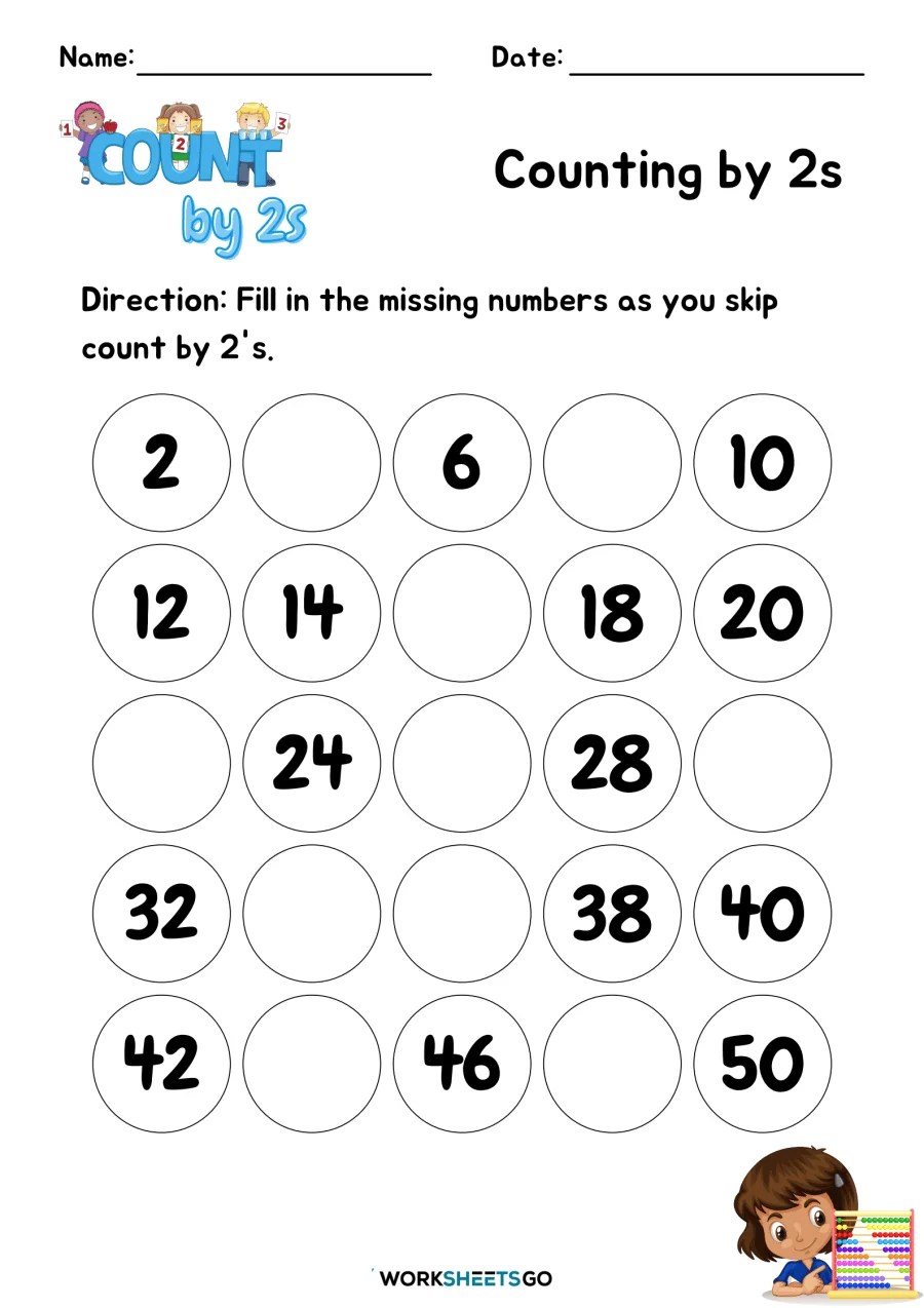 Counting 2s Worksheets | WorksheetsGO