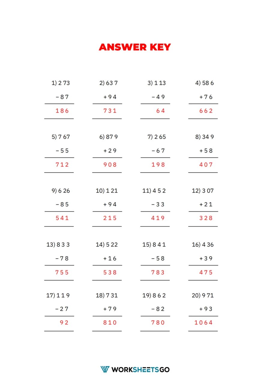 Adding And Subtracting With Regrouping Worksheet | WorksheetsGO