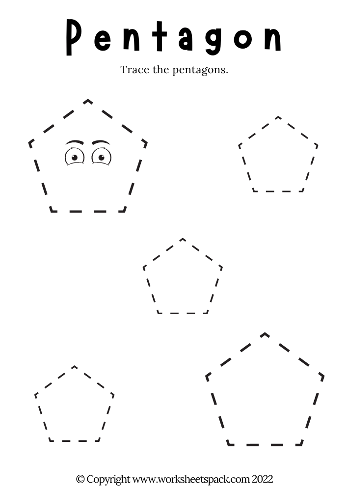 Free Pentagon Tracing Worksheet PDF worksheetspack