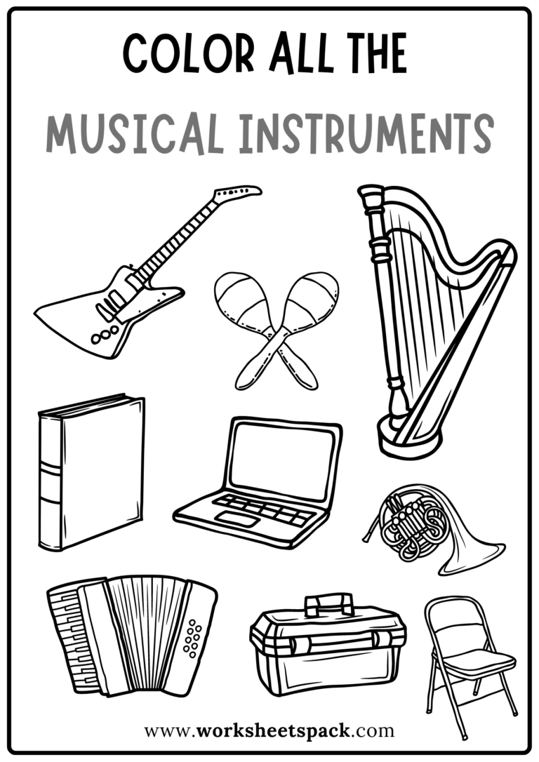 Free Coloring Pages Of Musical Instruments