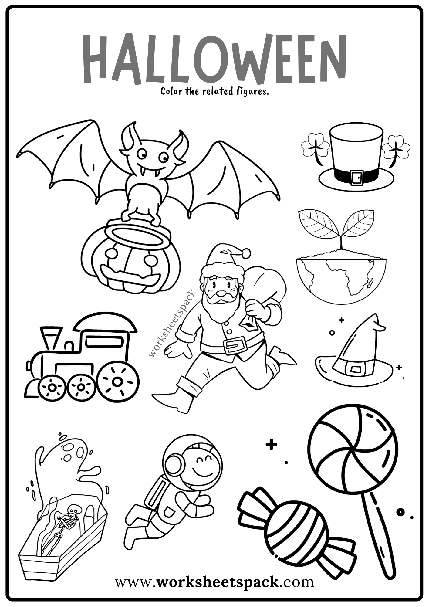 Halloween Coloring Pages Free PDF worksheetspack Halloween Coloring Pages Free PDF worksheetspack