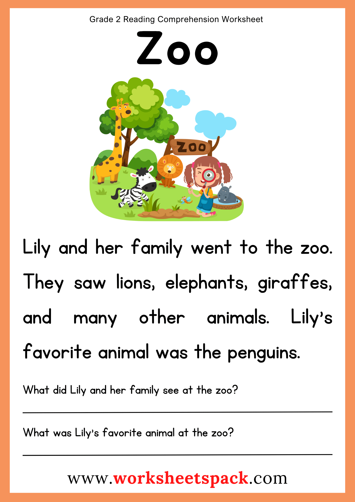 Grade 2 Reading Comprehension Worksheets worksheetspack