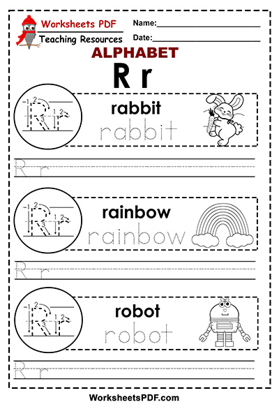 Letter R ( A To Z Alphabet) - Worksheets Pdf