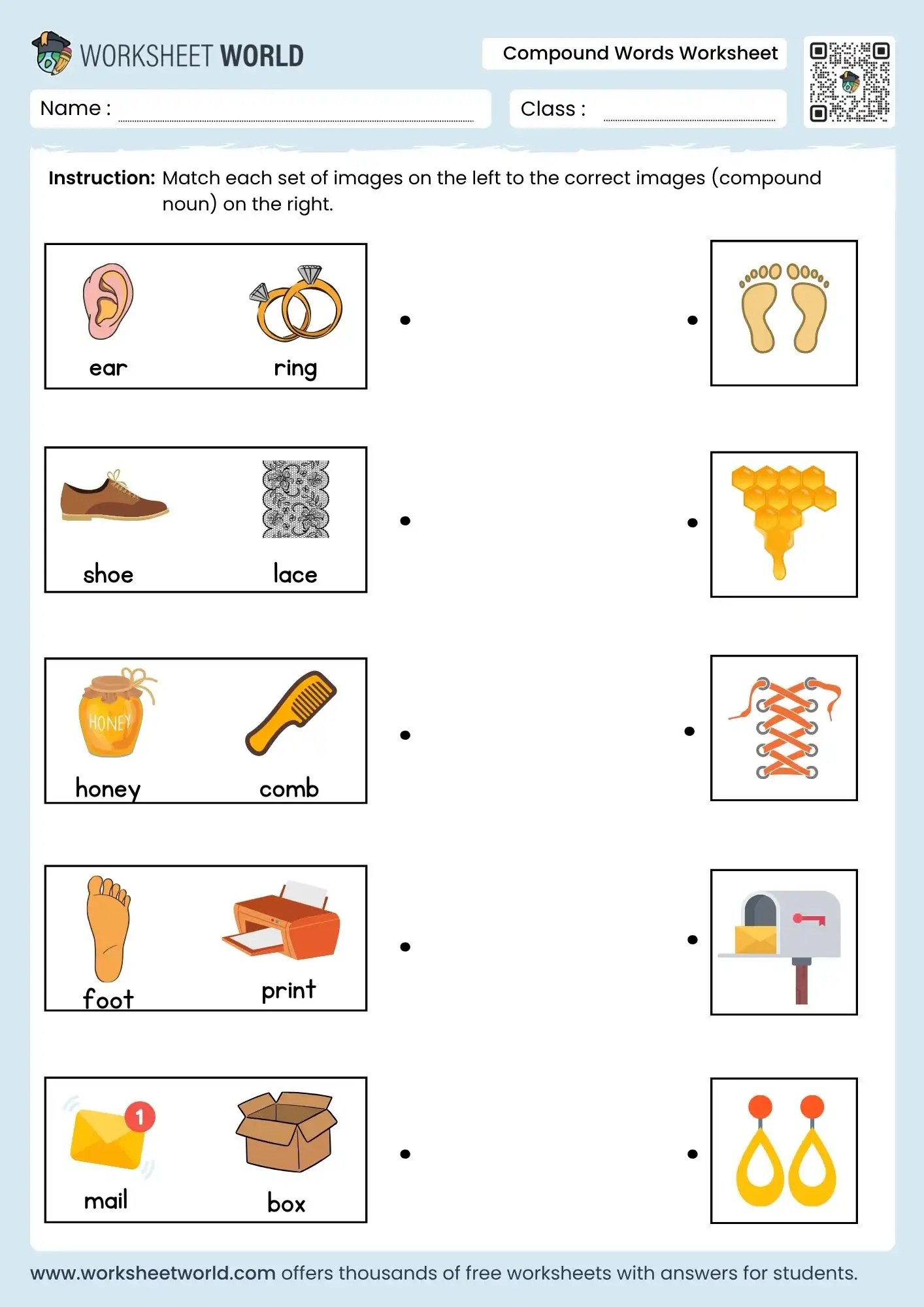 Compound Words Worksheet For Early Learners (Free PDF) - Worksheet World