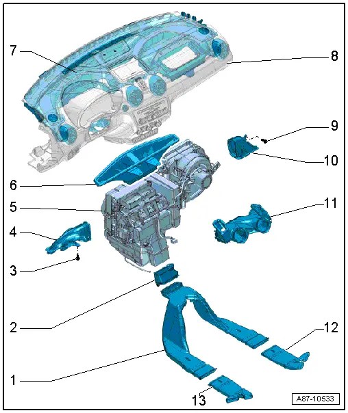 Audi A1 Heating and Air Conditioning System Air Flow Guide