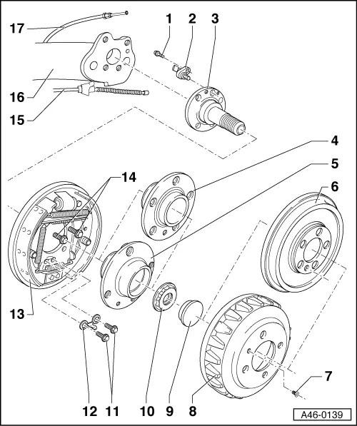 Audi Manuals > A2 > Brake system > Brake, brake mechanics