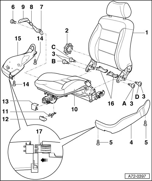 Audi A3 Front Seat Removal
