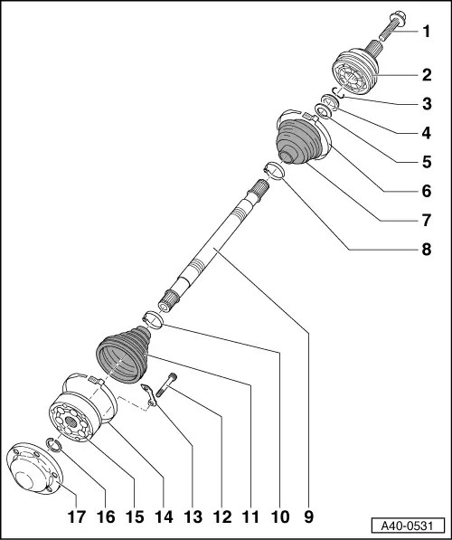 Audi Manuals > A3 Mk2 > Running gear, frontwheel drive and