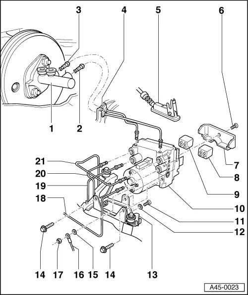 Audi Manuals > A4 Mk1 > Brake system > ABS, ADR, TCS, EDL, ESP